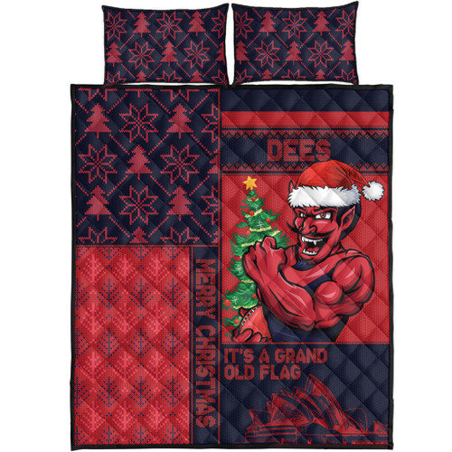 Melbourne Quilt Bed Set Christmas Magic Knit Style Winter Glow